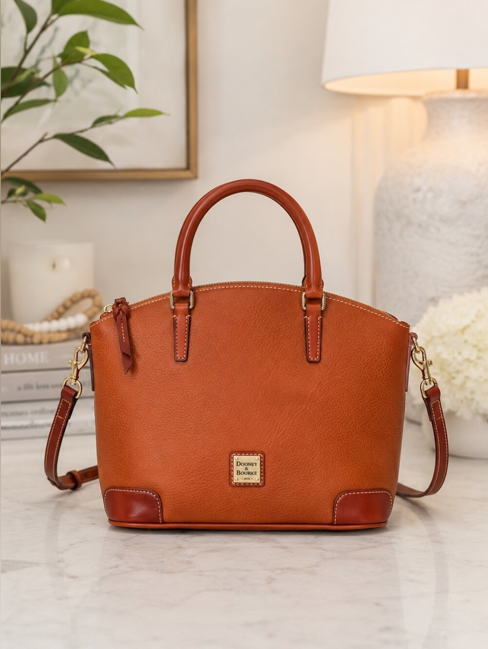 Dooney & Bourke handbag purse Rich Pebble Grain Satchel tan Brand New!